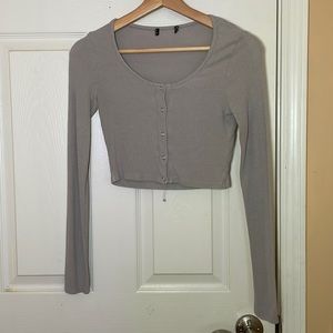 Grey crop long sleeve